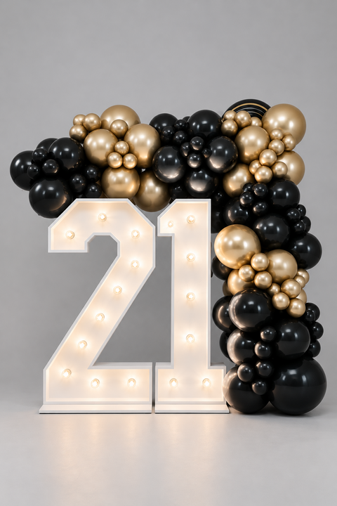 Light-Up Numbers & Balloon Garland Package